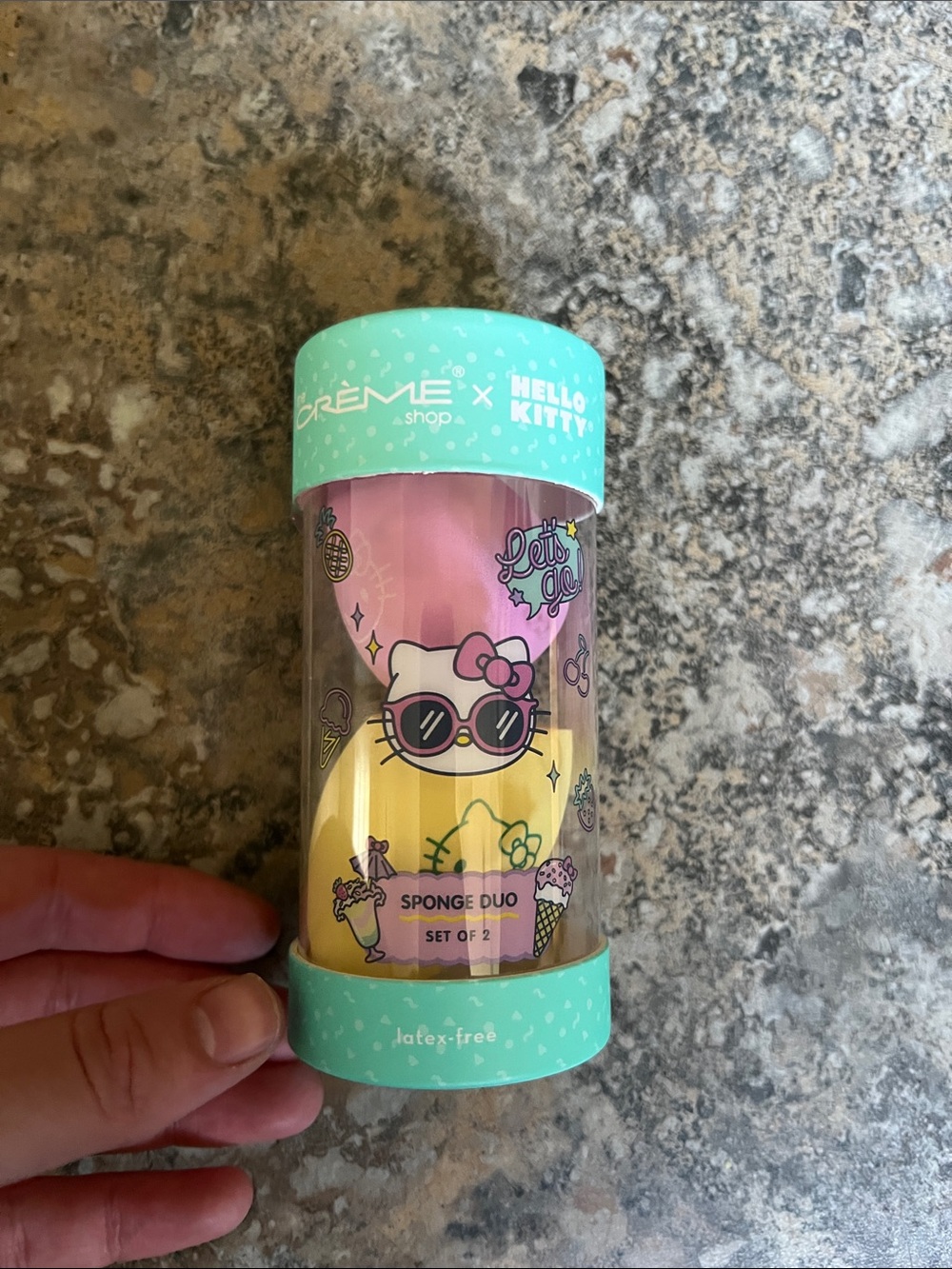 The Crème Shop Hello Kitty Makeup Sponge Duo - Pink & Yellow